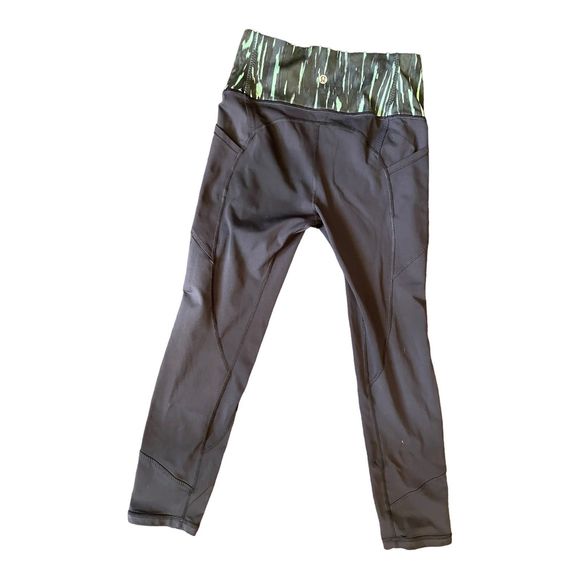 lululemon capri leggings size 6 blue green - Picture 2 of 5